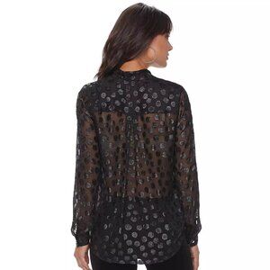 Jennifer Lopez Black and Silver Blouse